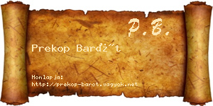 Prekop Barót névjegykártya